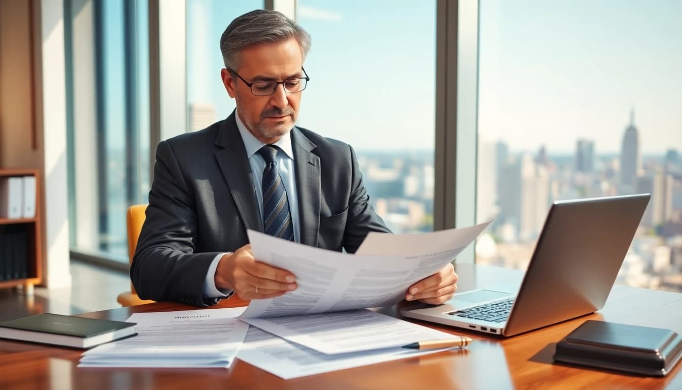 Analyzing documents related to Testamentary Trusts in a professional office.