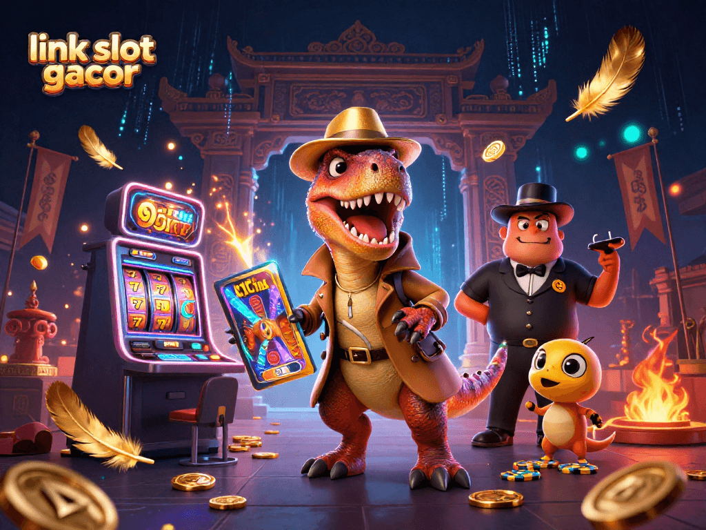 Experience thrilling action at link slot gacor with vibrant characters and slot machines.