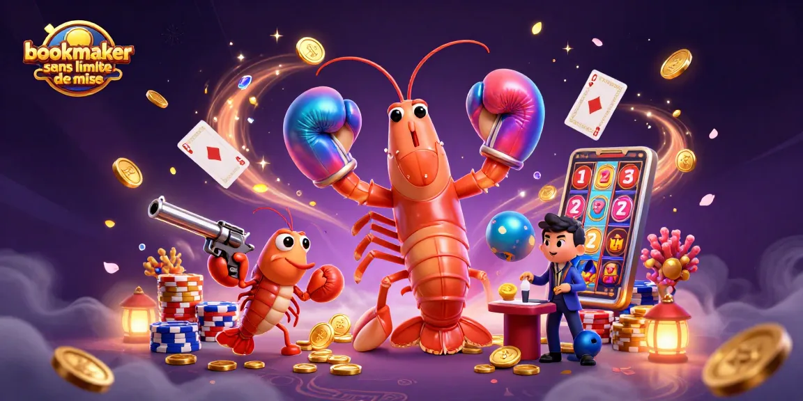 Pariez sur un bookmaker sans limite de mise avec des gains illimités, illustré par des personnages 3D animés.