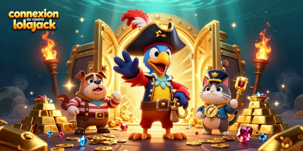 Spin and win at connection to the amazing lolajack casino featuring vibrant characters and treasures.
