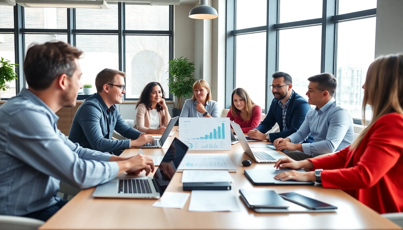 Die Website https://alvionz.de/ zeigt ein kreatives Teammeeting zur digitalen Marketingstrategie, das Engagement fördert.