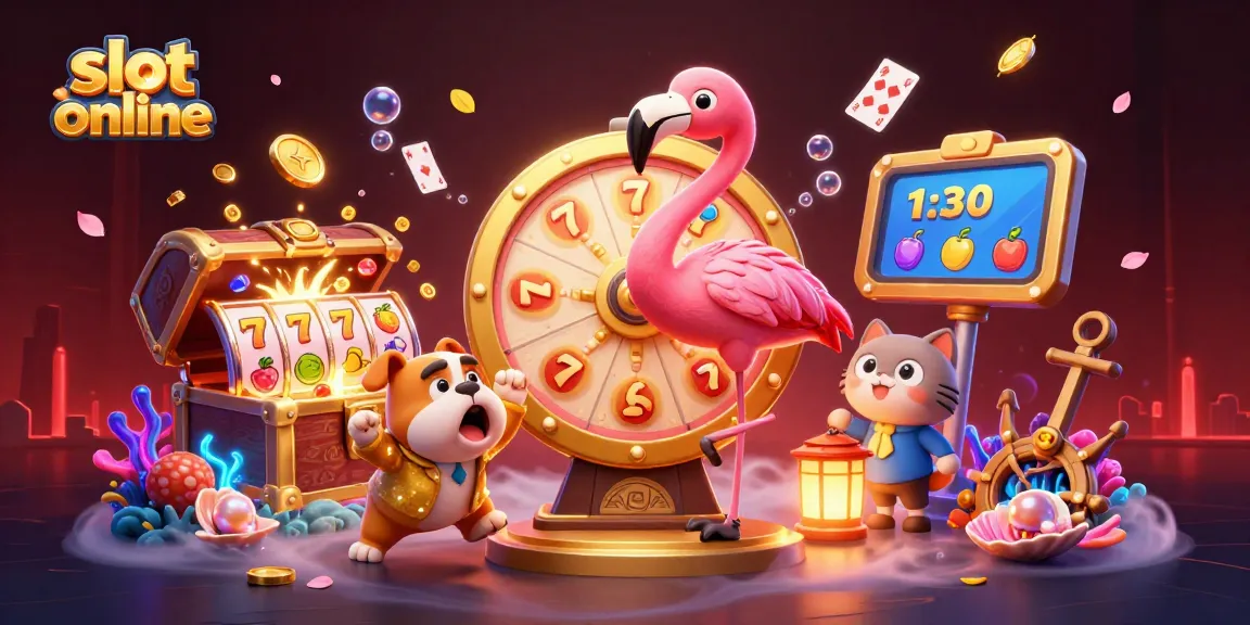 Win big with slot online experiences in this vibrant 3D casino scene packed with excitement.