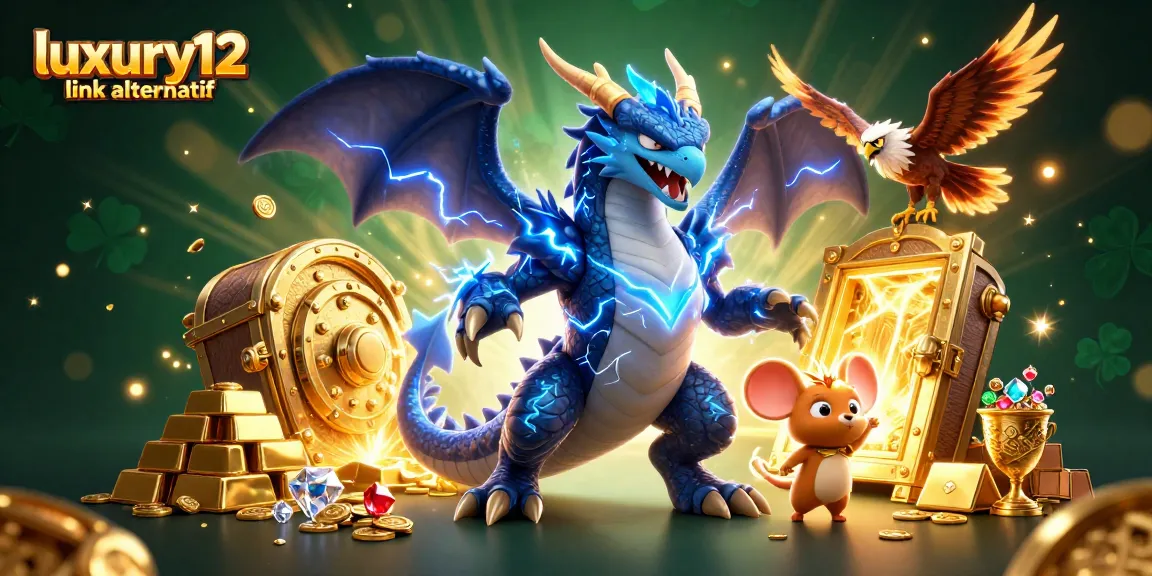 Win big with luxury12 link alternatif amid gold treasures and vibrant 3D casino characters.