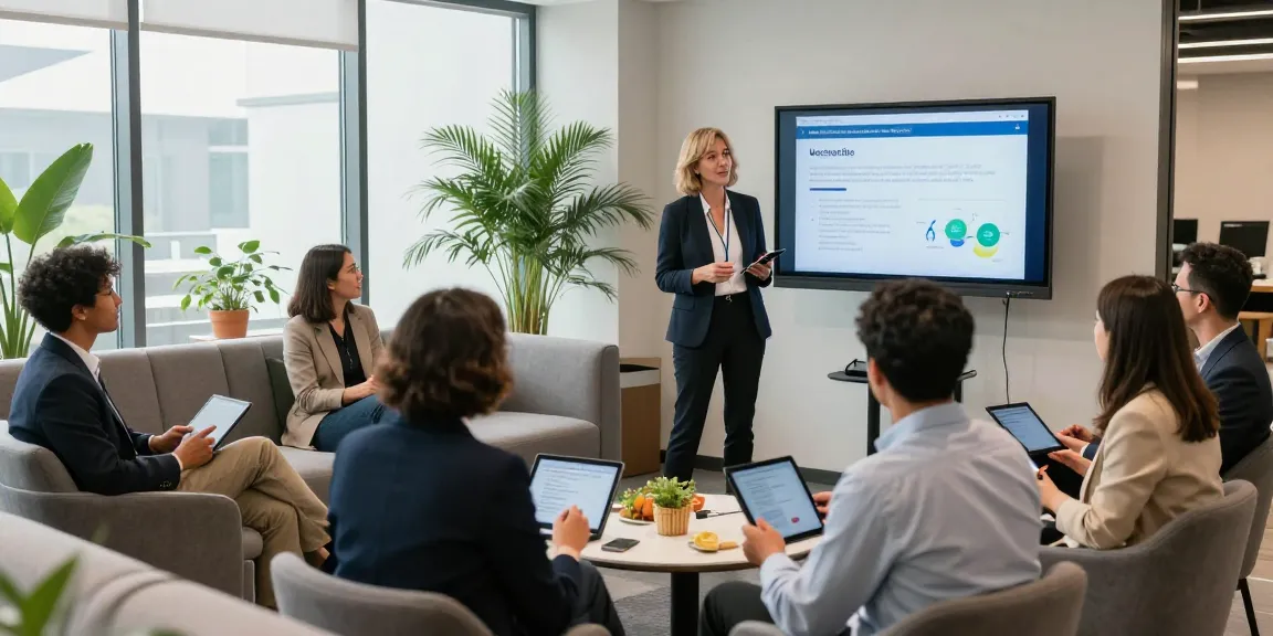 Networking event showcasing Interessenverband für Unternehmer with diverse entrepreneurs engaging actively, sharing ideas in a modern conference hall.