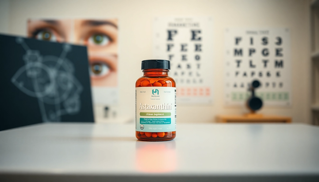Evaluate how does astaxanthin help eyes through eye exams with vibrant supplements and charts.