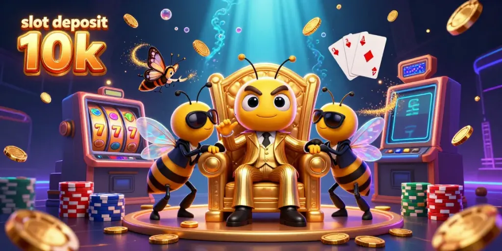 Permainan slot deposit 10k dengan karakter menarik dan elemen kasino yang memukau.