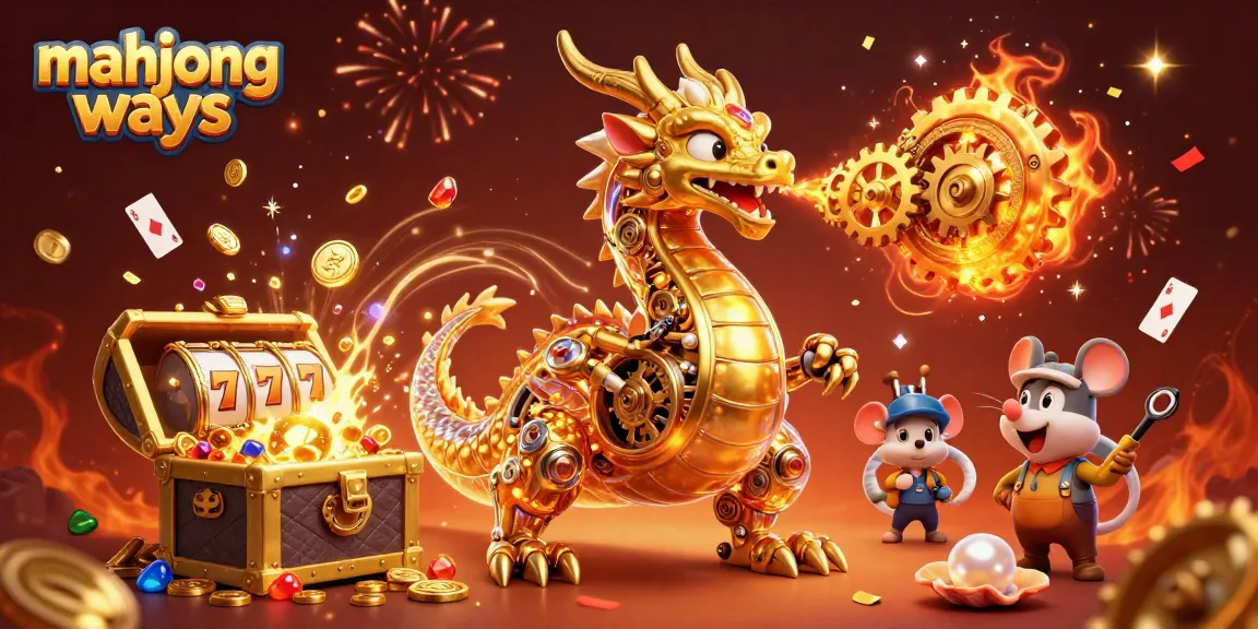 Experience winning with mahjong ways - golden dragon and casino symbols burst with excitement.