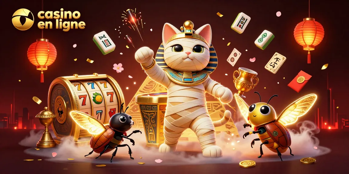 Jouez à des jeux captivants de casino en ligne avec un chat momie égyptien et des éléments fascinants.