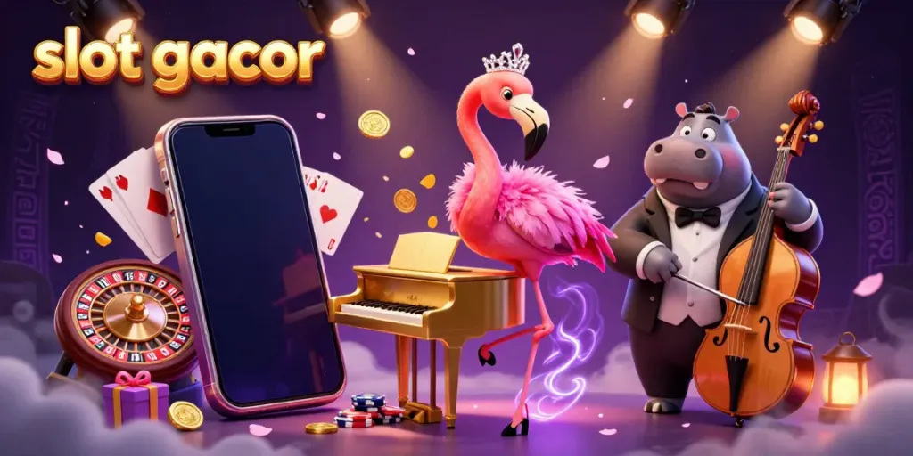 Slot gacor menampilkan flamingo penyanyi dengan piano emas yang menghibur di kasino