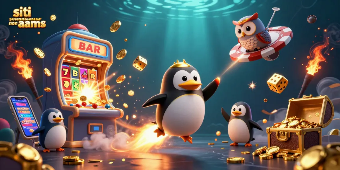 Scommetti nei siti scommesse non AAMS con il pinguino dorato in un'illustrazione 3D ricca di azione e avventure