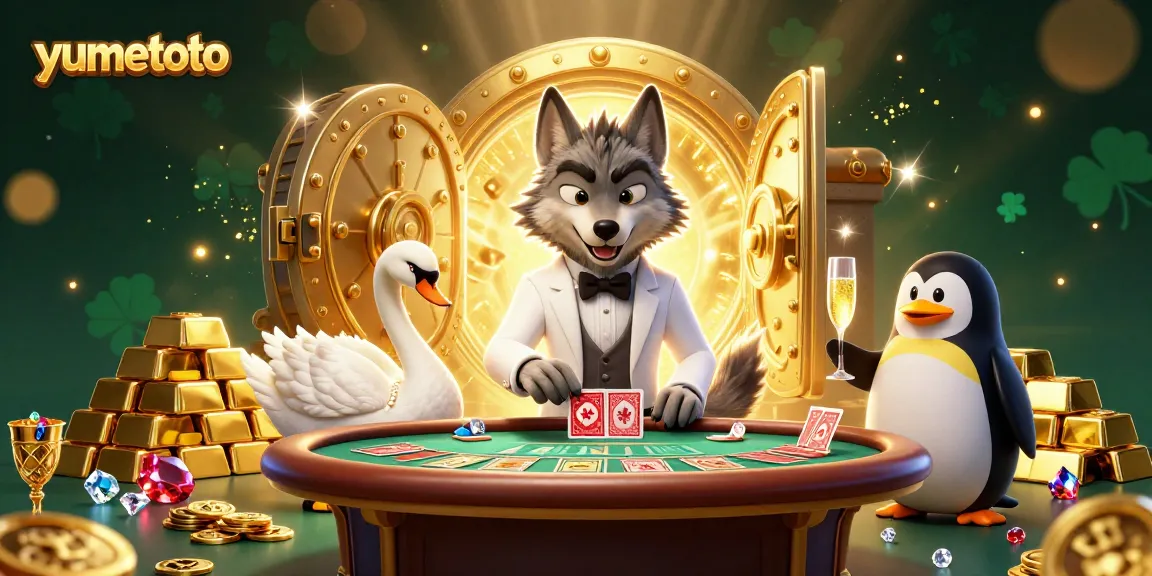 Engage with yumetoto's thrilling 4D Togel experience while enjoying elegant gaming elements in an immersive scene.