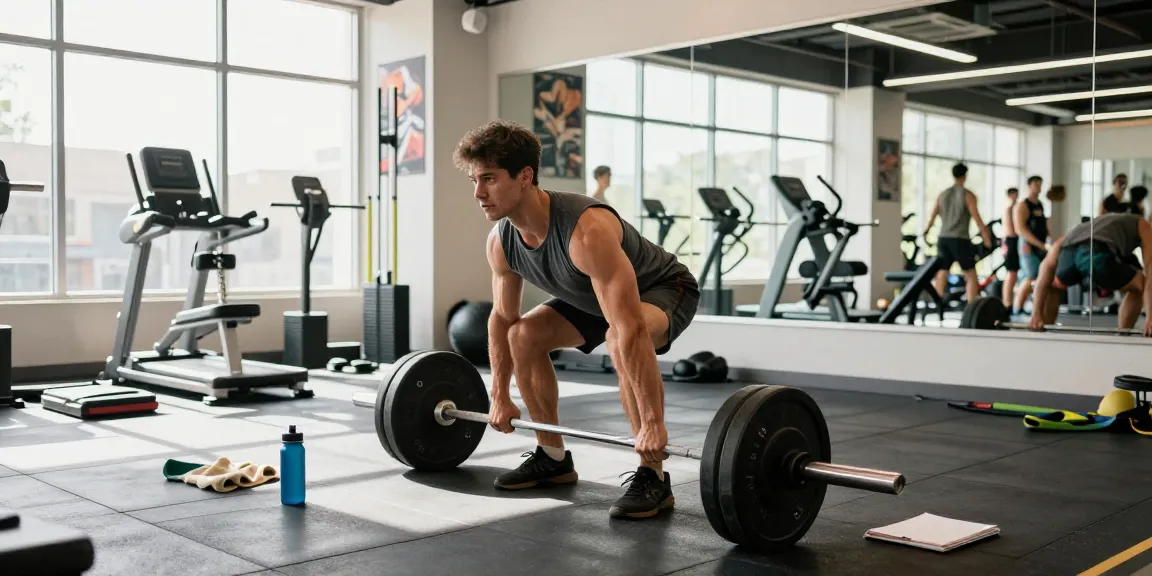 Scene of a bodybuilder training in a modern gym illustrating the Pharmaqo Shop's commitment to fitness and strength.