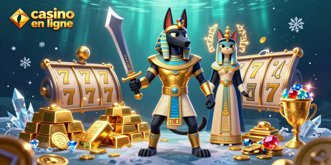 Jouez au casino en ligne avec Anubis et Bastet dans un monde rempli de trésors.