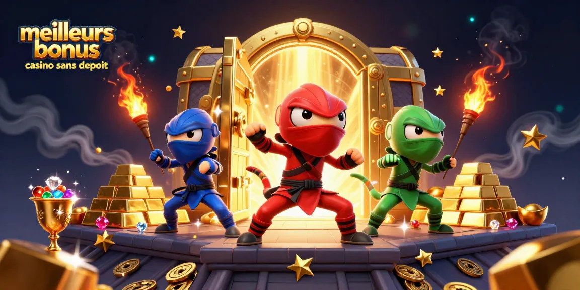 Découvrez les meilleurs bonus casino sans dépôt avec des caméléons ninja et des trésors scintillants.