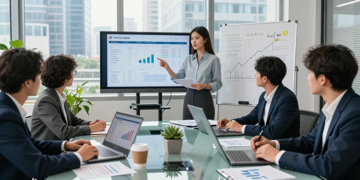 Professionals collaborating at Third Eye Capital's office, showcasing analysis and strategy.