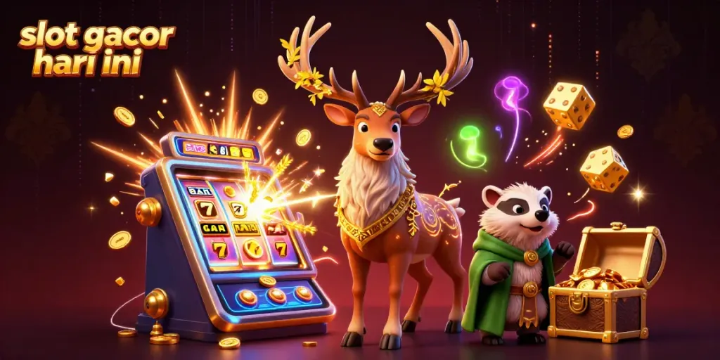 Experience slot gacor hari ini with a dynamic 3D illustration of a Celtic druid and casino elements.