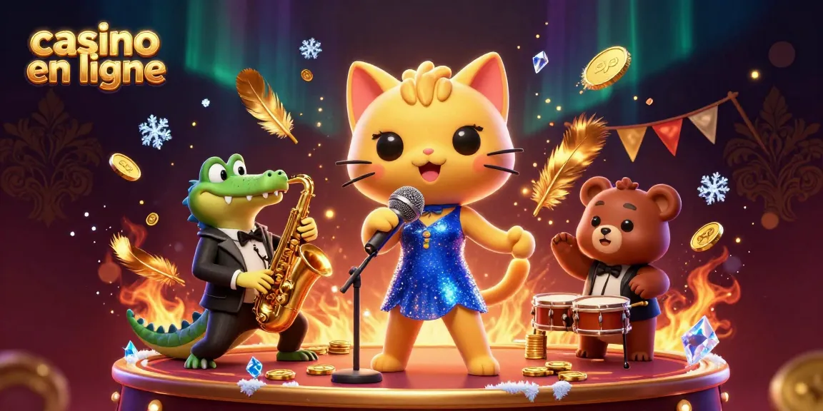Action de jouer à un casino en ligne avec des personnages animés et des éléments de jeu colorés.