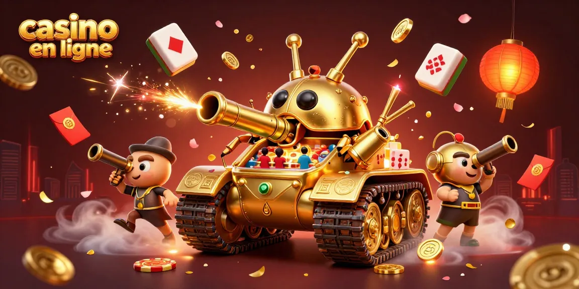 Profitez des jeux sur un casino en ligne avec des machines à sous colorées et des lumières scintillantes.
