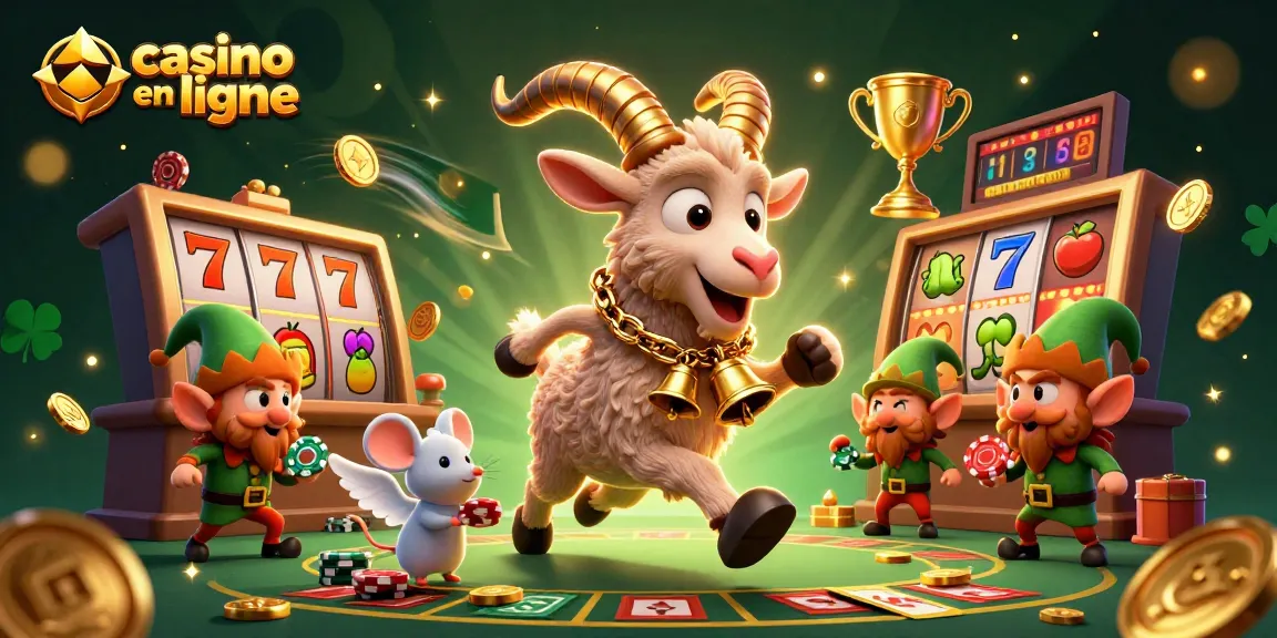 Jouez au casino en ligne avec une scène festive où Krampus et des elfes s'amusent.