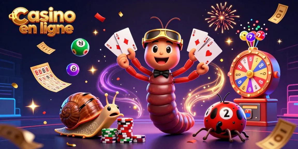 Jouez au casino en ligne avec des personnages ludiques et des éléments de jeu colorés en action.