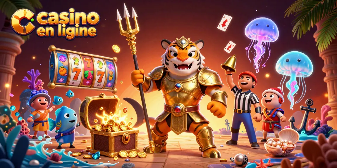 Plongez dans l'univers des jeux avec notre illustration captivante de casino en ligne montrant un requin tigre guerrier.