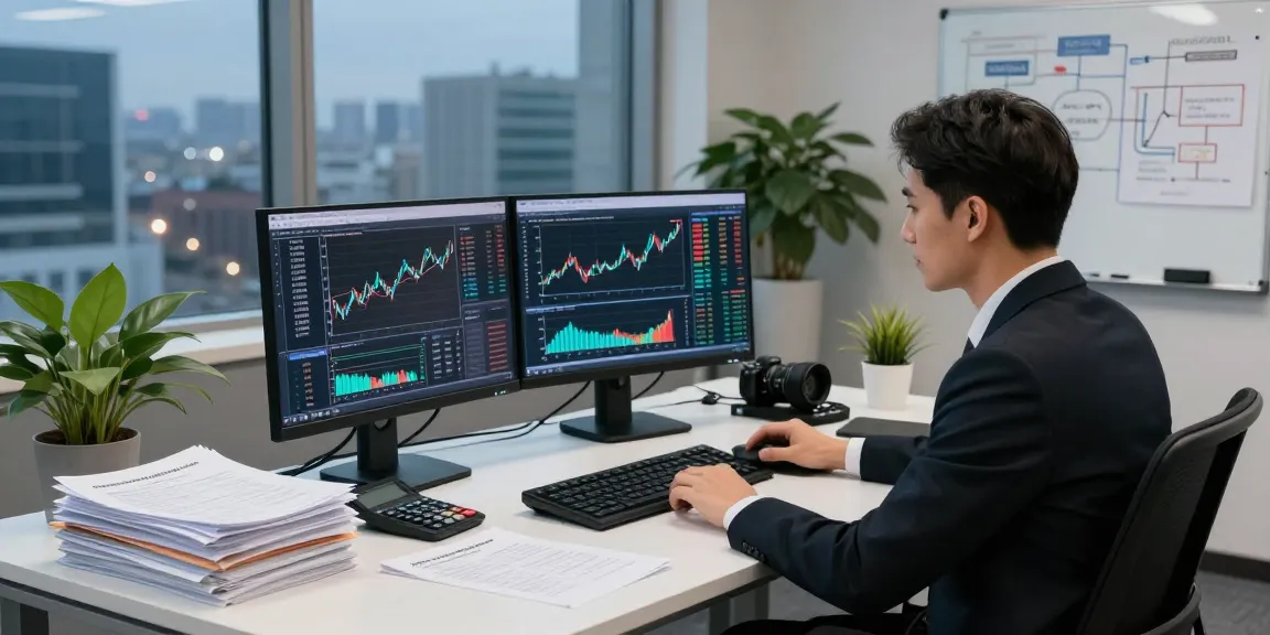 Analyzing financial crime intelligence data in a professional office.