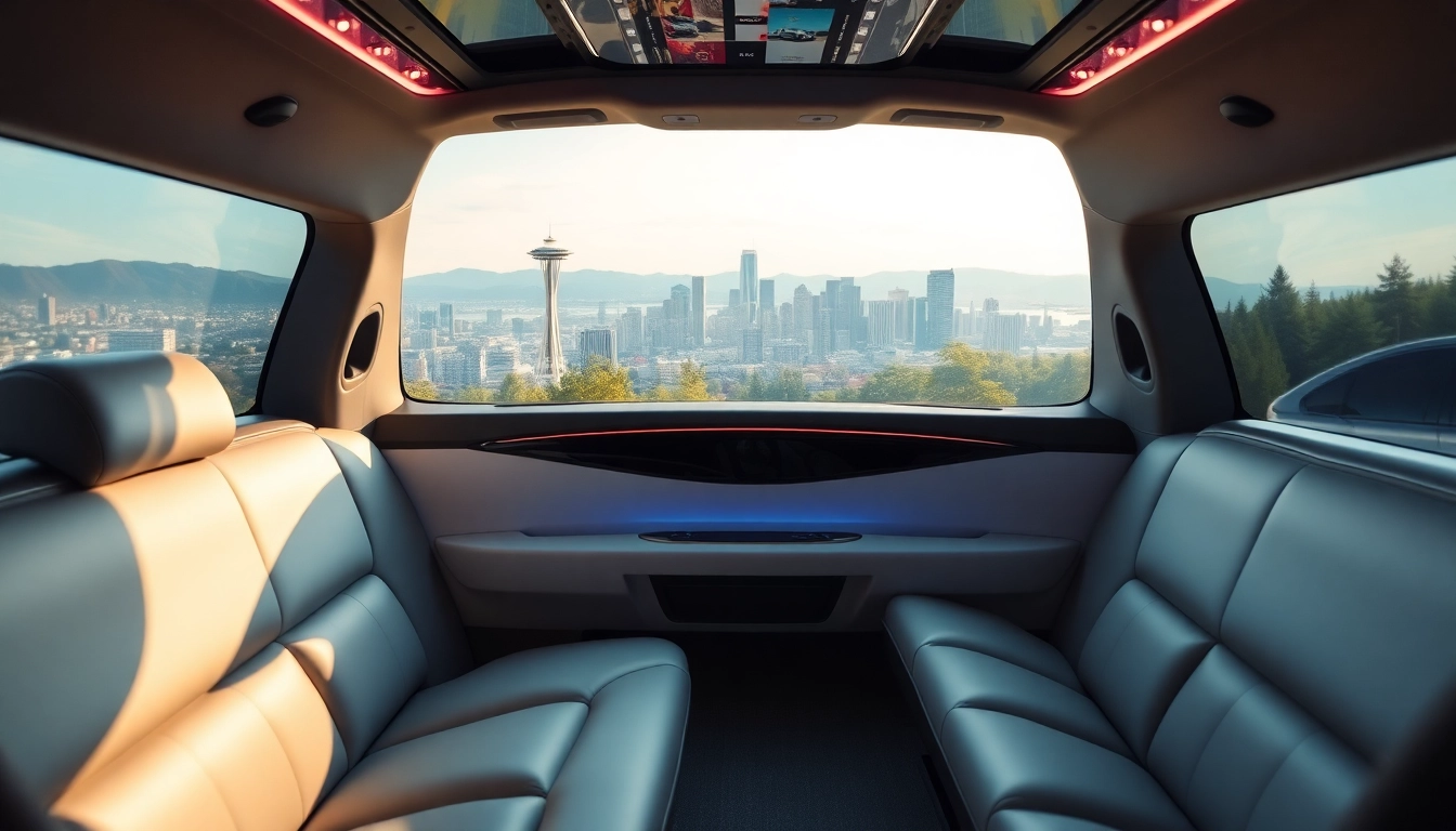 Luxurious limousine interior for seattle to vancouver car service, showcasing comfort and style.