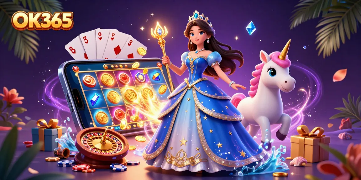 Win big at OK365 with immersive slots and casino games in a magical 3D scene.