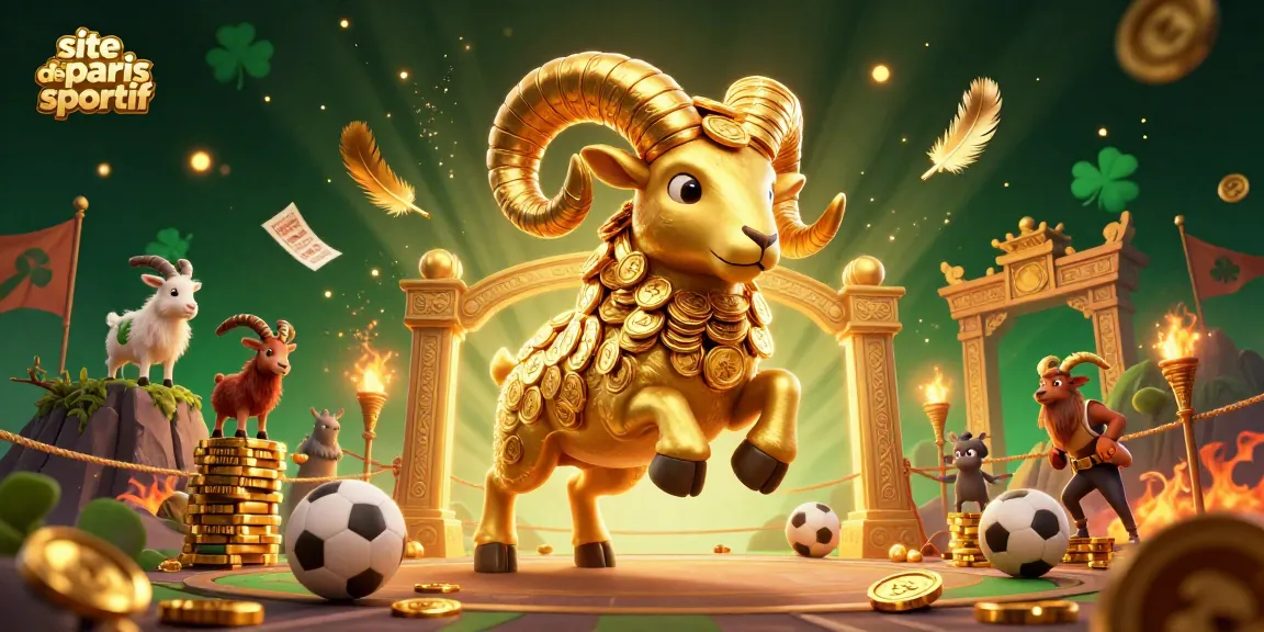 Découvrez un site de paris sportif dynamique avec un bélier or dans une arène de paris.