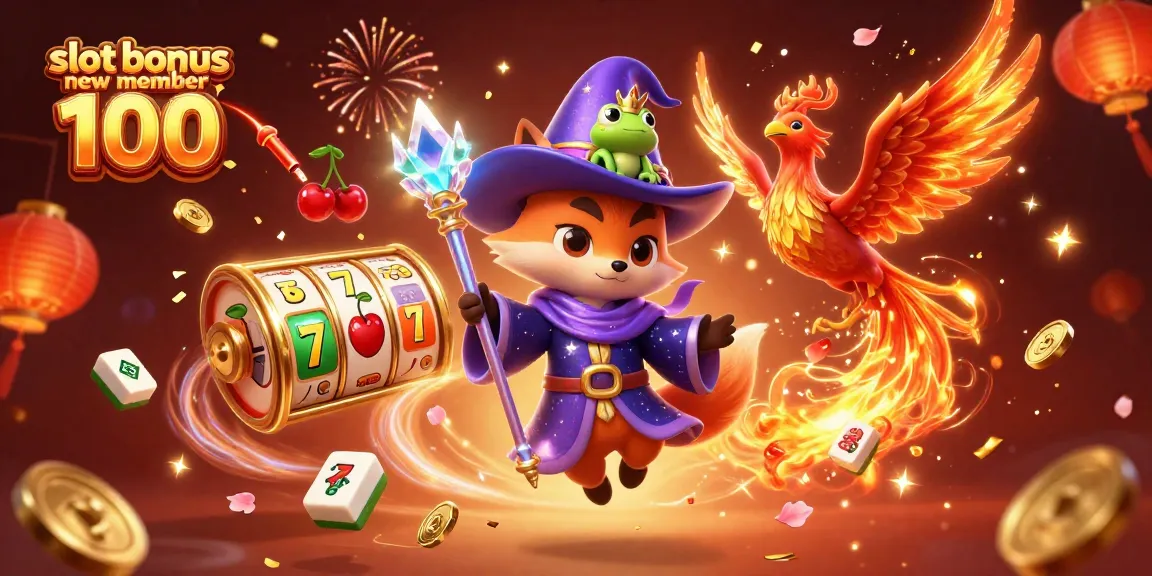 Menangkan slot bonus new member 100 dengan simbol keberuntungan dan karakter fantastis dalam suasana magis.