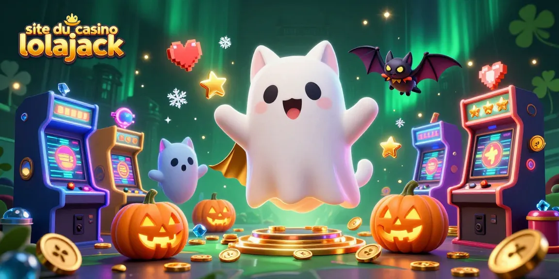 Experience the thrill of winning at the site du casino lolajack with floating ghost cat and arcade excitement.