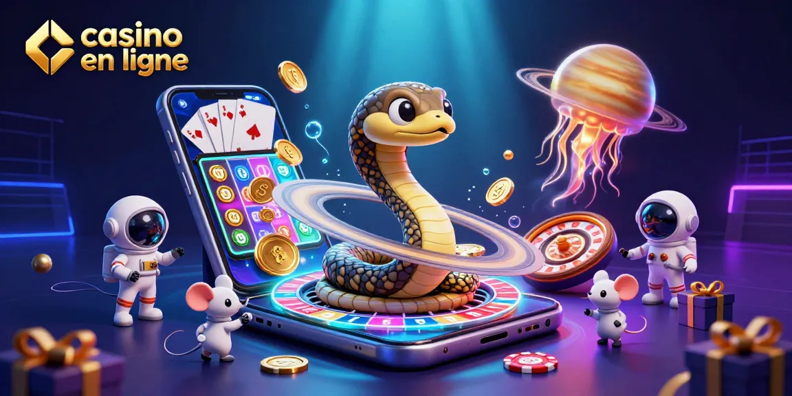 Plongez dans l'univers du casino en ligne avec cette illustration captivante de jeux d'argent et des personnages amusants.