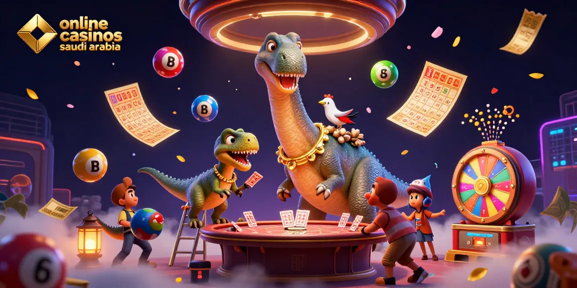 Engage in online casinos Saudi Arabia with a vibrant 3D casino illustrated scene.