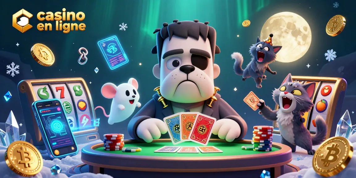 Jouer aux jeux de casino en ligne avec une scène animée de personnages emblématiques entourés de pièces de cryptomonnaie.
