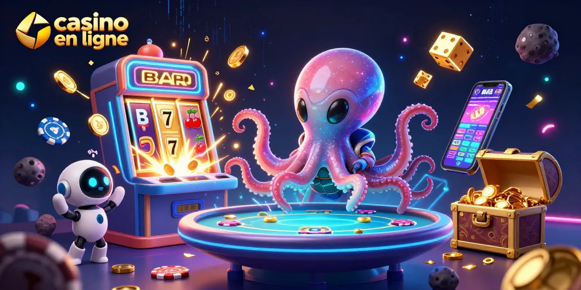 Jouez au casino en ligne avec un octopus extraterrestre et des machines à sous futuristes.